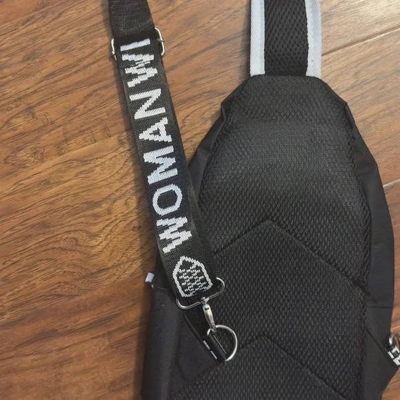 Black Sling Bag with Graphic Design - Picture 4 of 10
